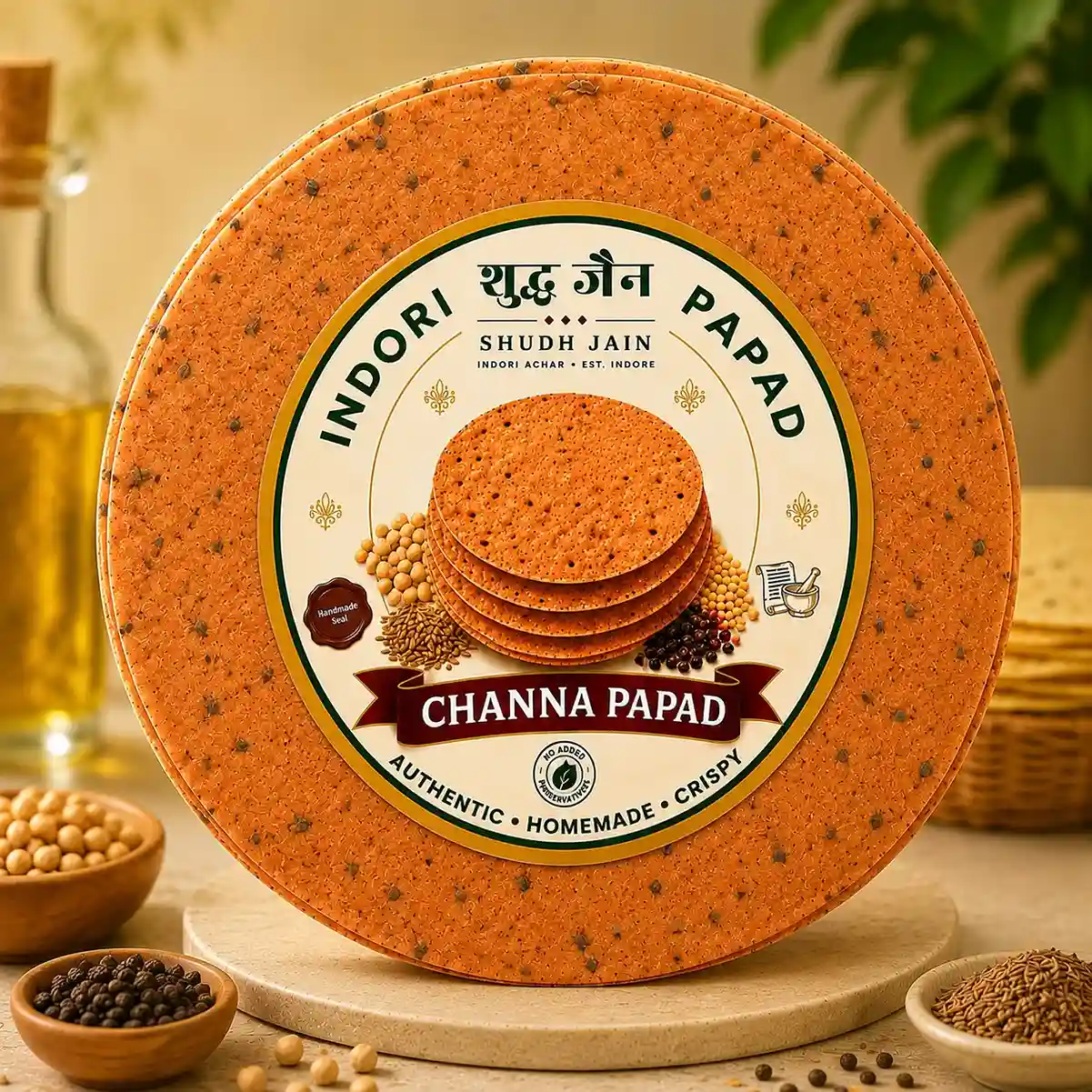 Channa Papad — Jain papad without onion or garlic, Shudh Jain Indore